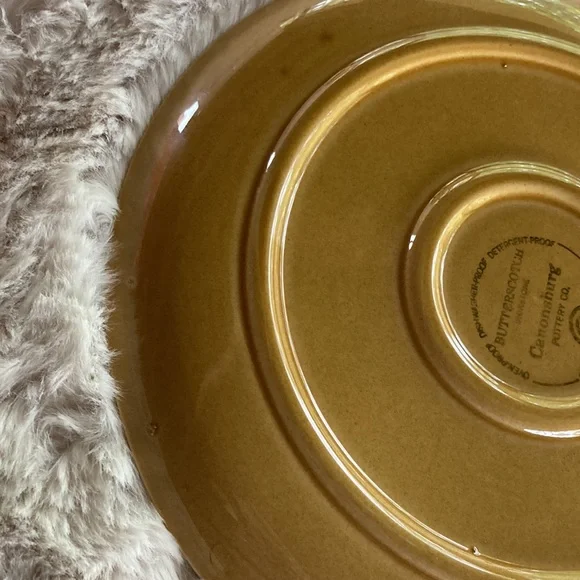 MCM 1960s Vintage Butterscotch Ironstone 11.5” Plate by Canonsburg Pottery Co. - Picture 6 of 8
